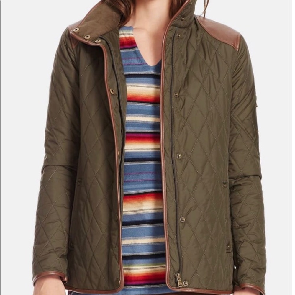 Lauren Ralph Lauren Olive Quilted Jacket Sz Small